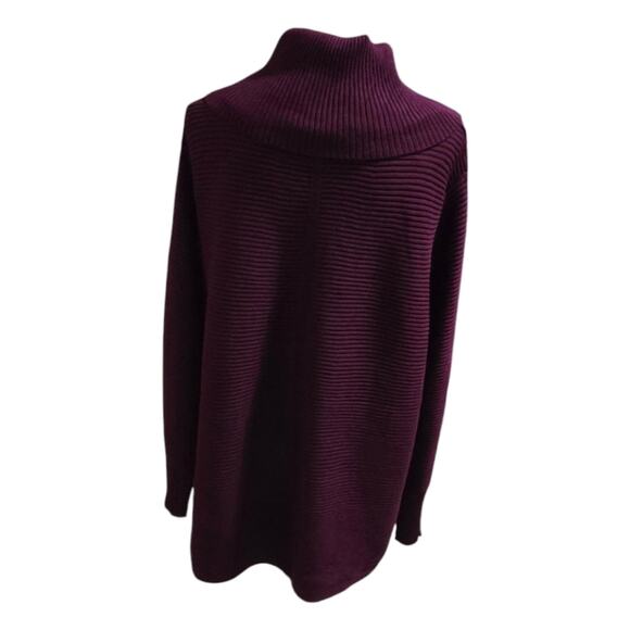 CYRUS Women's Ribbed Cowl Neck Sweater‎ Black Berry Purple Plus Size 3X New - Picture 5 of 9
